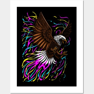 Tribal eagle splashing Posters and Art